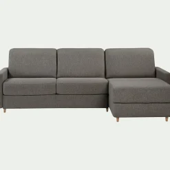 Canapé d'angle réversible convertible en tissu matelas densité 35kg/m3 - gris vésuve