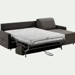 Canapé d'angle réversible convertible en tissu matelas densité 35kg/m3 - gris vésuve