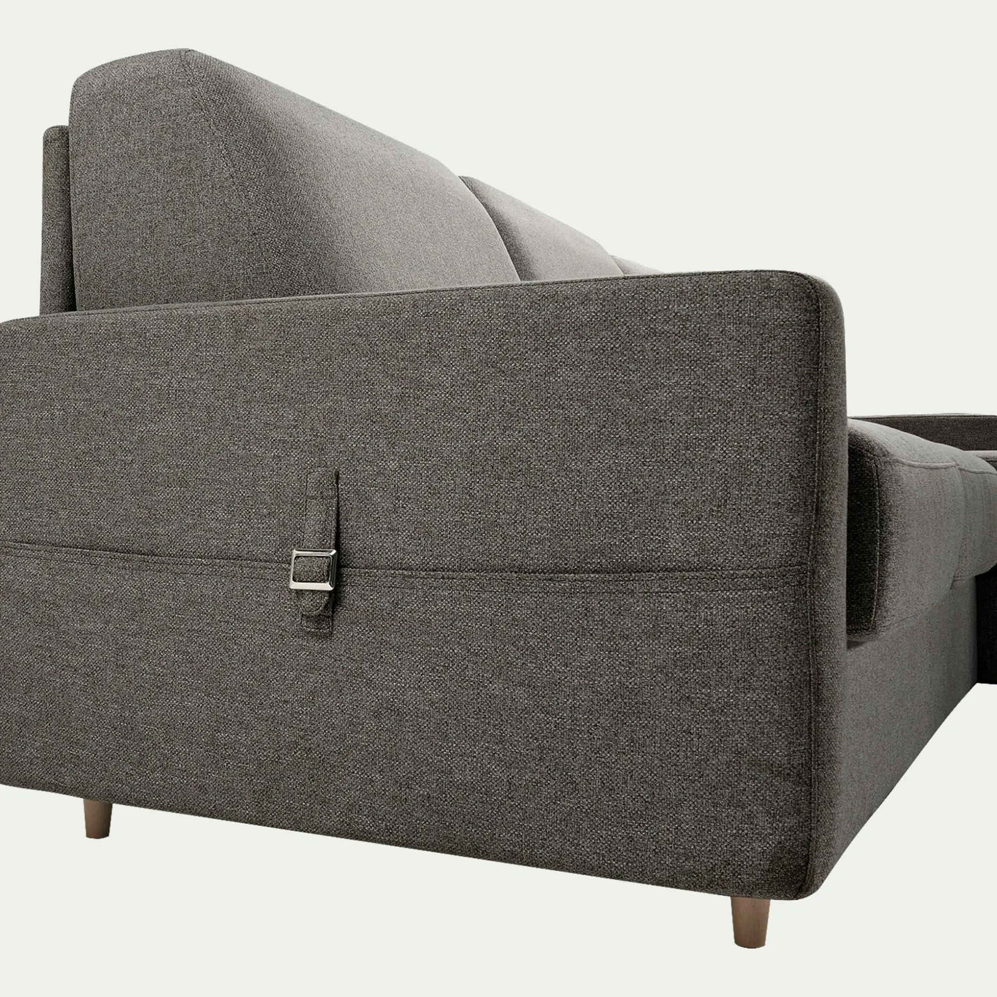 Canapé d'angle réversible convertible en tissu matelas densité 35kg/m3 - gris vésuve