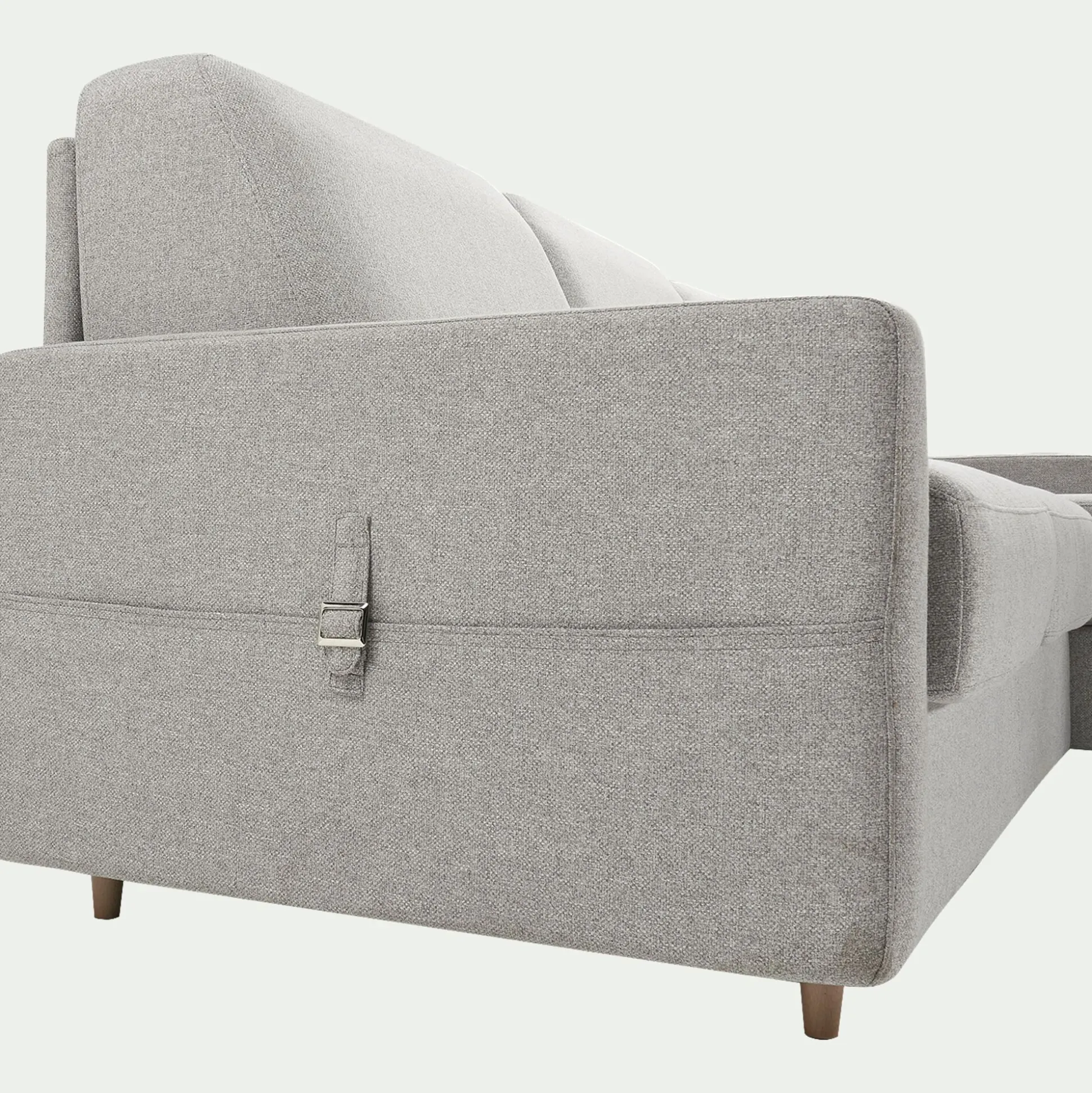 Canapé d'angle réversible convertible en tissu matelas densité 25kg/m3 - gris borie