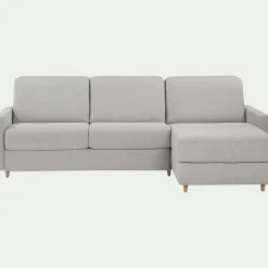Canapé d'angle réversible convertible en tissu matelas densité 35kg/m3 - gris borie