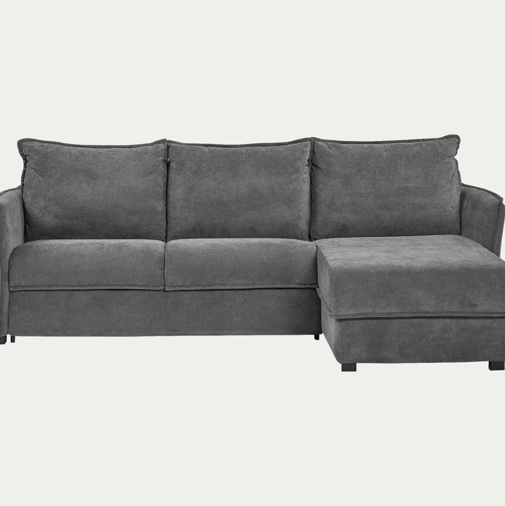 Canapé d'angle réversible convertible en tissu avec matelas densité 25kg/m3 - gris restanque