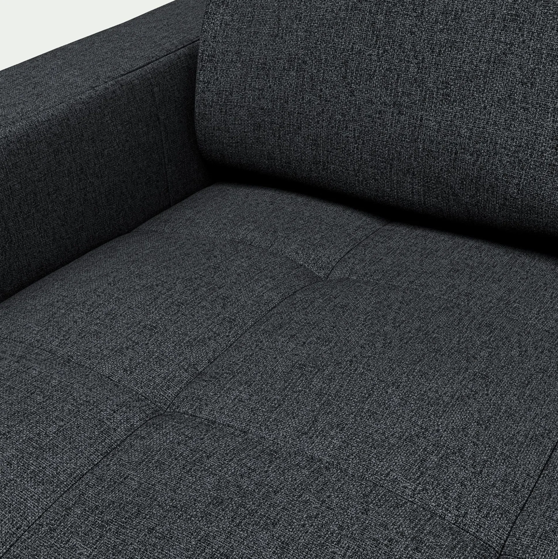 Canapé d'angle réversible convertible matelas Bultex en tissus pop avec accoudoirs 20cm - gris anthracite