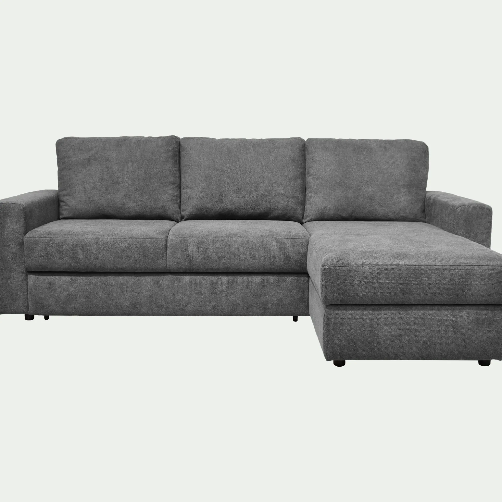 Canapé d'angle réversible convertible en tissu tramé - gris restanque