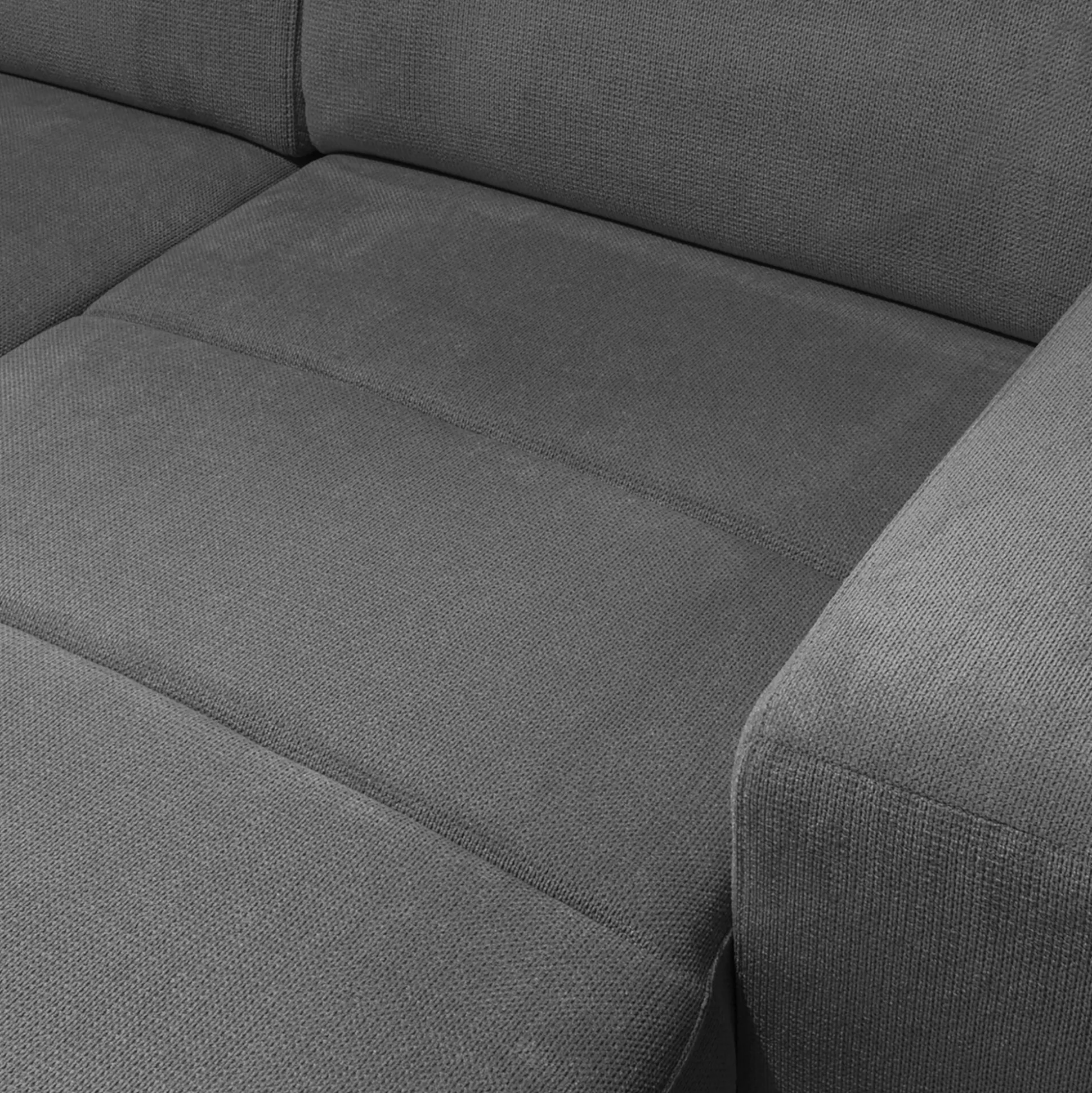Canapé d'angle réversible convertible en tissu - gris moyen