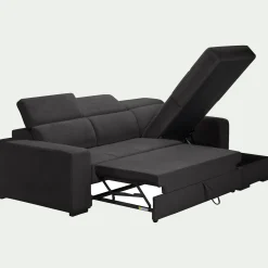 Canapé d'angle réversible convertible en tissu - gris ardoise