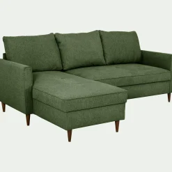 Canapé d'angle réversible fixe en tissu Loft - vert cèdre