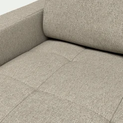 Canapé d'angle réversible fixe en tissu pop avec accoudoirs 20cm - beige