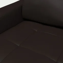 Canapé d'angle réversible fixe en cuir de buffle avec accoudoirs 15cm - marron