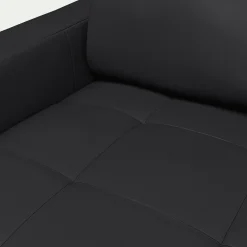 Canapé d'angle réversible fixe en cuir de buffle avec accoudoirs 20cm - brun terre d'ombre