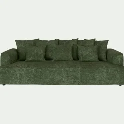 Canapé fixe 5 places en tissu - vert cèdre