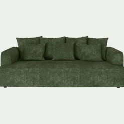 Canapé fixe 4 places en tissu - vert cèdre