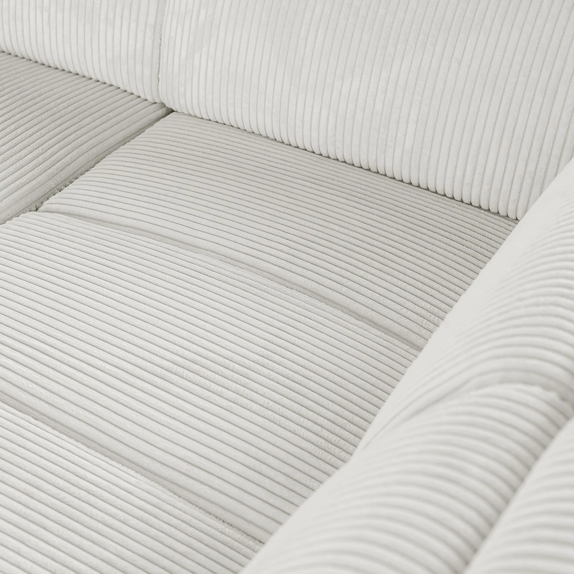 Canapé grand angle droit convertible en tissu castello - beige roucas