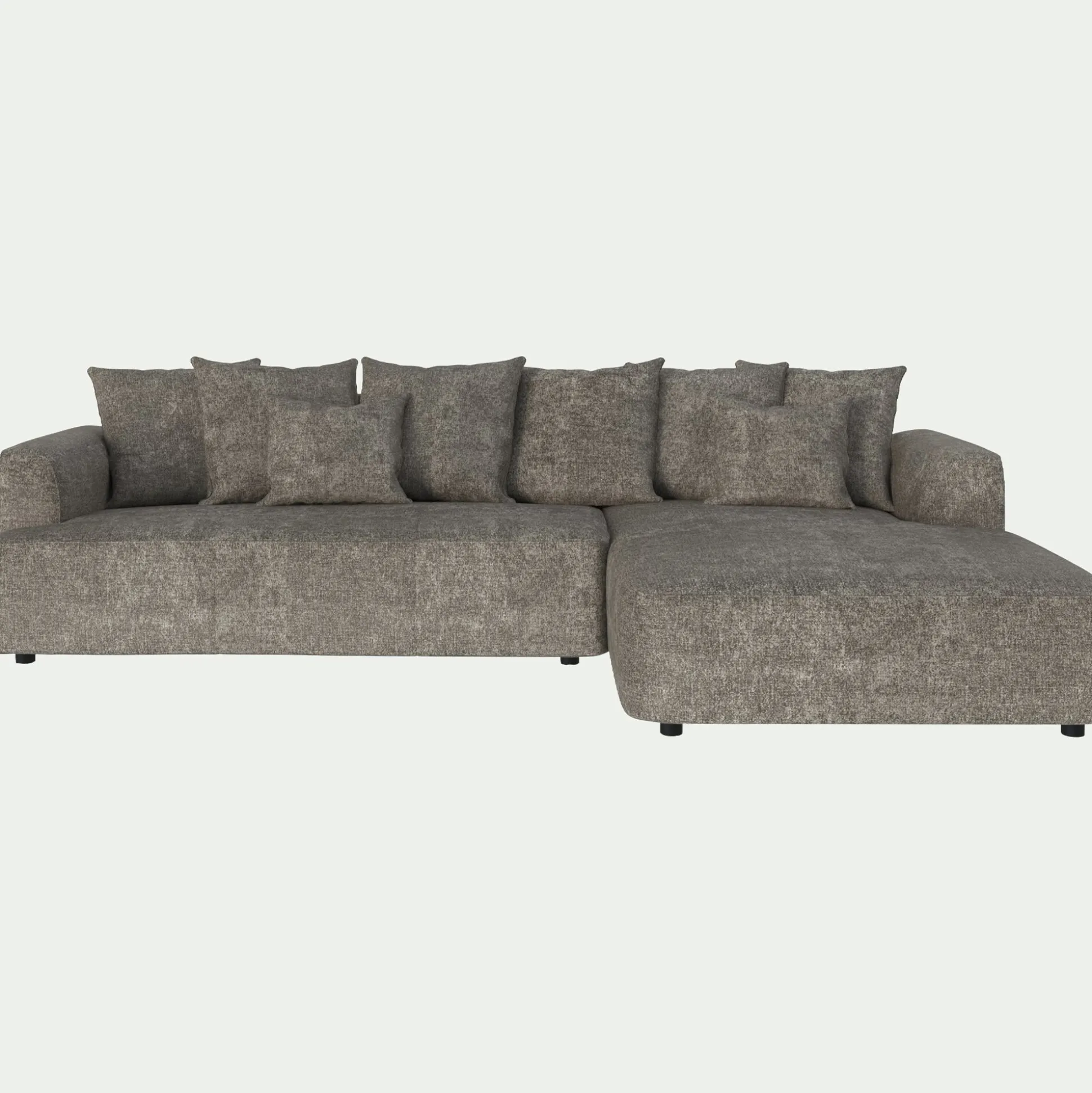 Canapé grand angle droit fixe en tissu Genesis - beige alpilles