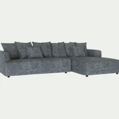 Canapé grand angle droit fixe en tissu Genesis - gris ardoise
