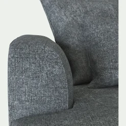 Canapé grand angle droit fixe en tissu Genesis - gris ardoise