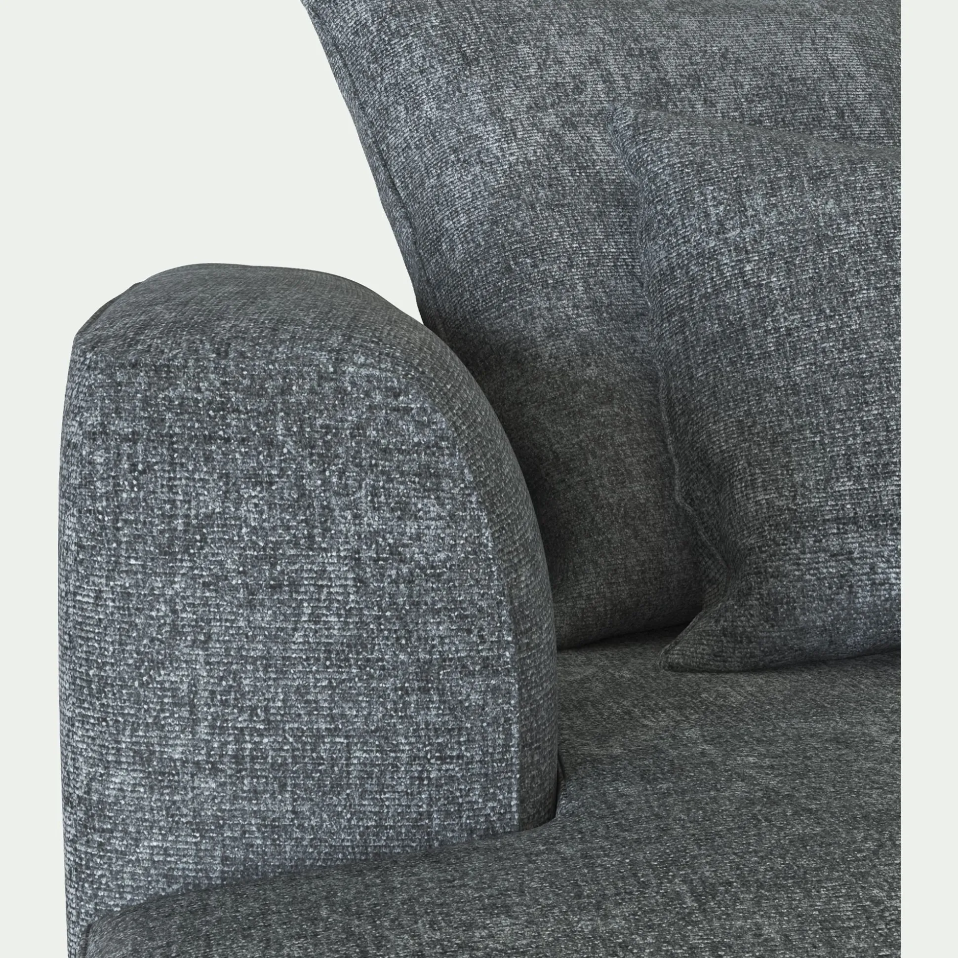 Canapé grand angle droit fixe en tissu Genesis - gris ardoise
