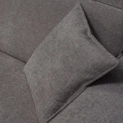 Canapé grand angle droit fixe en tissu tramé - gris borie