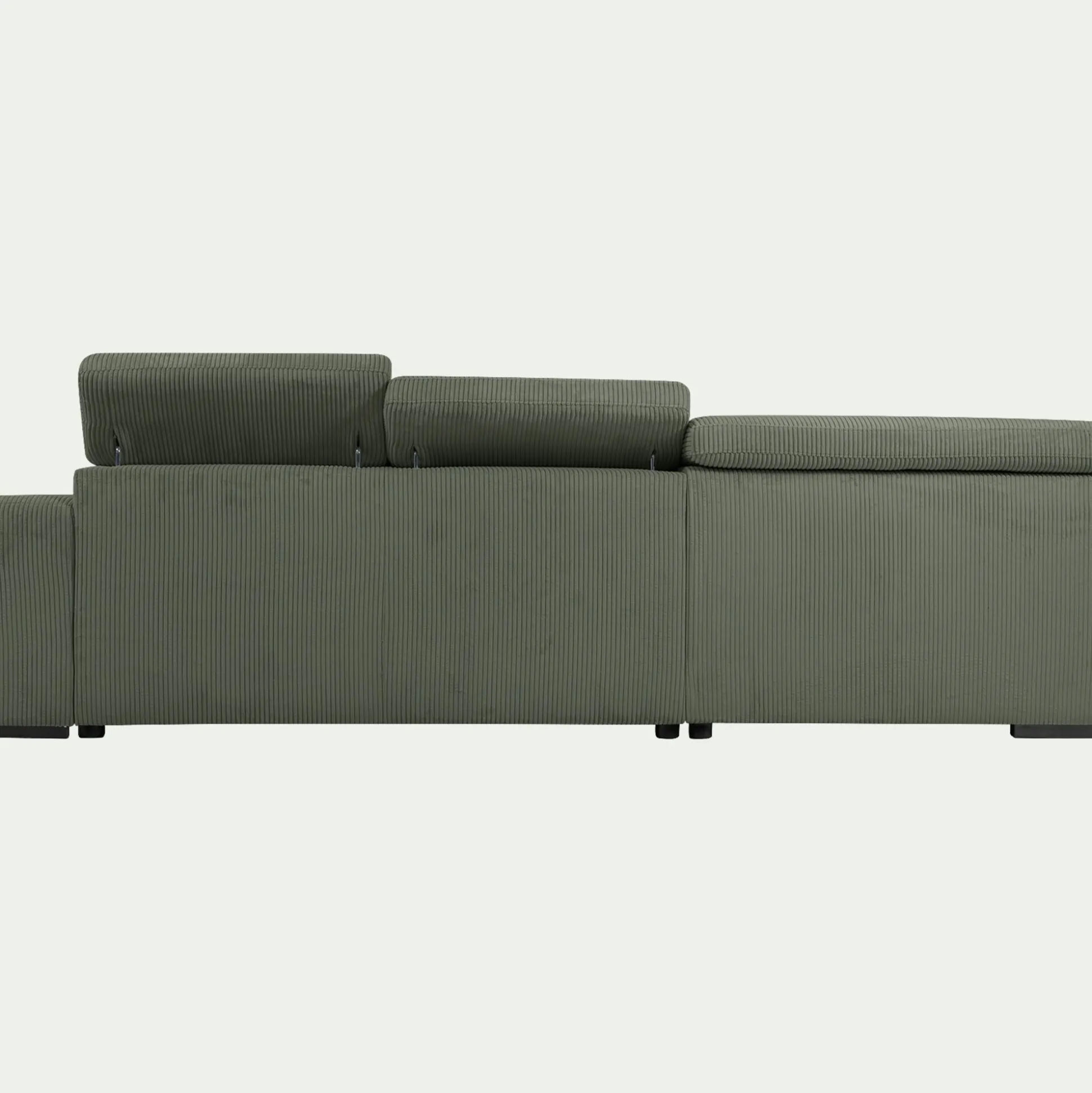 Canapé grand angle gauche convertible en tissu Castello - vert cèdre