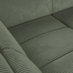 Canapé grand angle gauche convertible en tissu Castello - vert cèdre