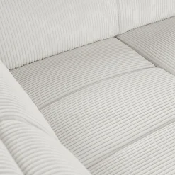 Canapé grand angle gauche convertible en tissu Castello - beige roucas