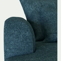 Canapé grand angle gauche fixe en tissu Genesis - bleu figuerolles