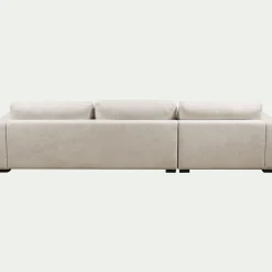 Canapé grand angle gauche fixe en tissu Bloq - beige roucas