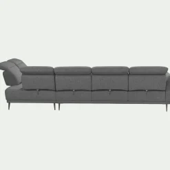 Canapé grand d'angle droit en tissu avec fonction avance-recul - gris restanque