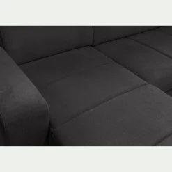Canapé panoramique convertible avec méridienne gauche en tissu doux - gris ardoise