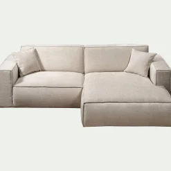 Canapé petit angle droit fixe en tissu Genesis - beige