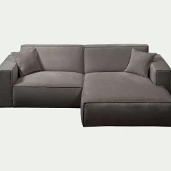 Canapé petit angle droit fixe en tissu genesis - gris