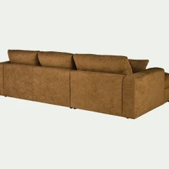 Canapé petit angle droit fixe en tissu chenille benjo - jaune argan
