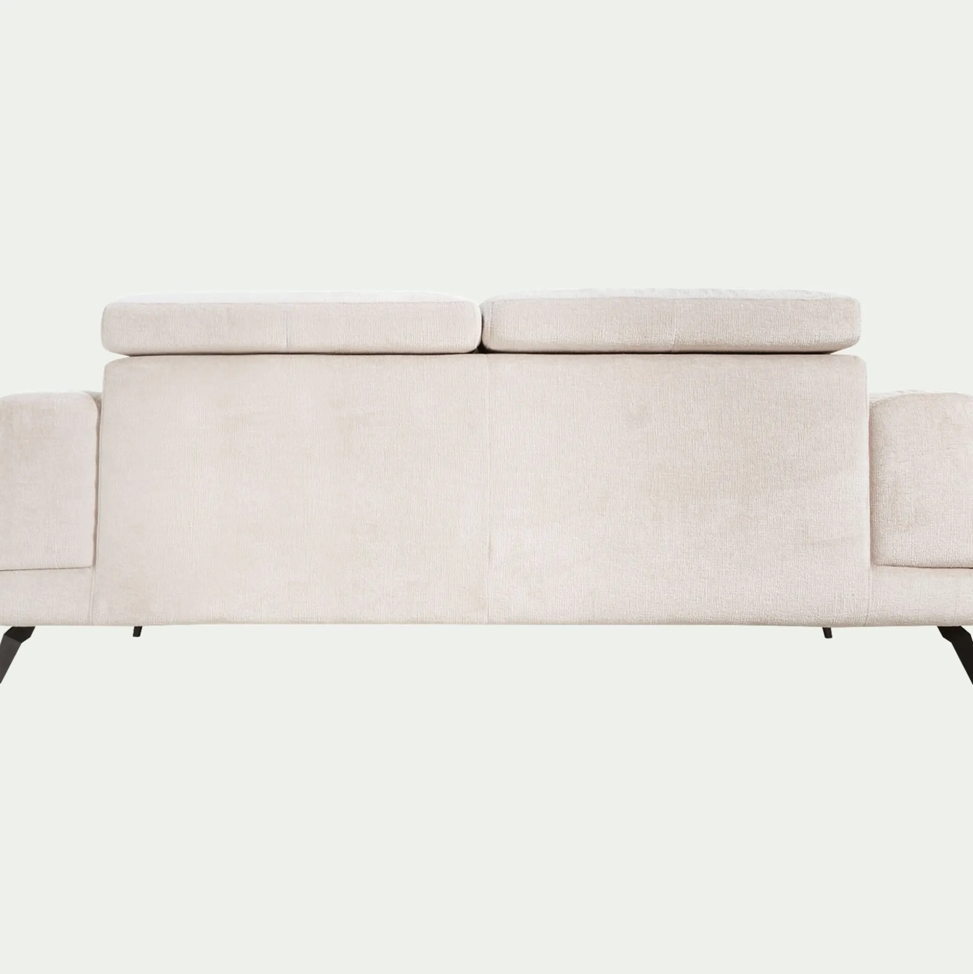 Canapé 3 places avance recule en tissu doux - beige
