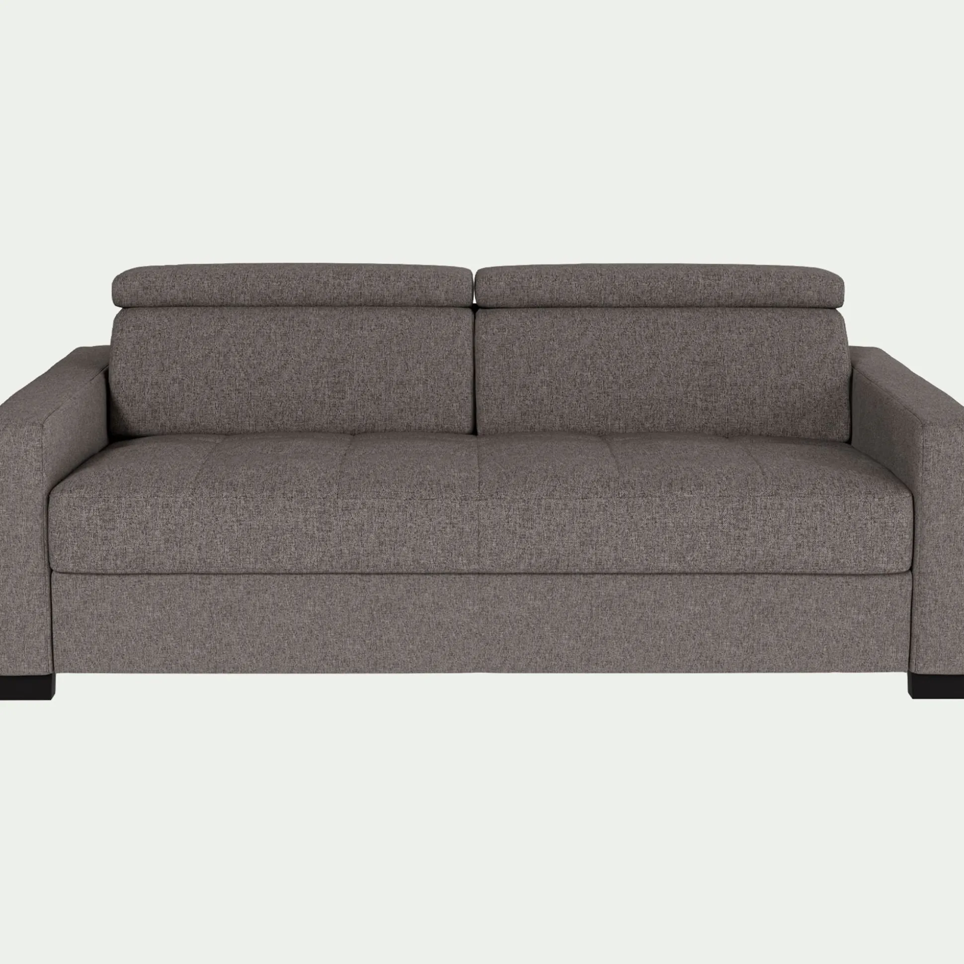 Canapé 3 places convertible avec matelas Bultex en pop avec accoudoirs 15cm - taupe