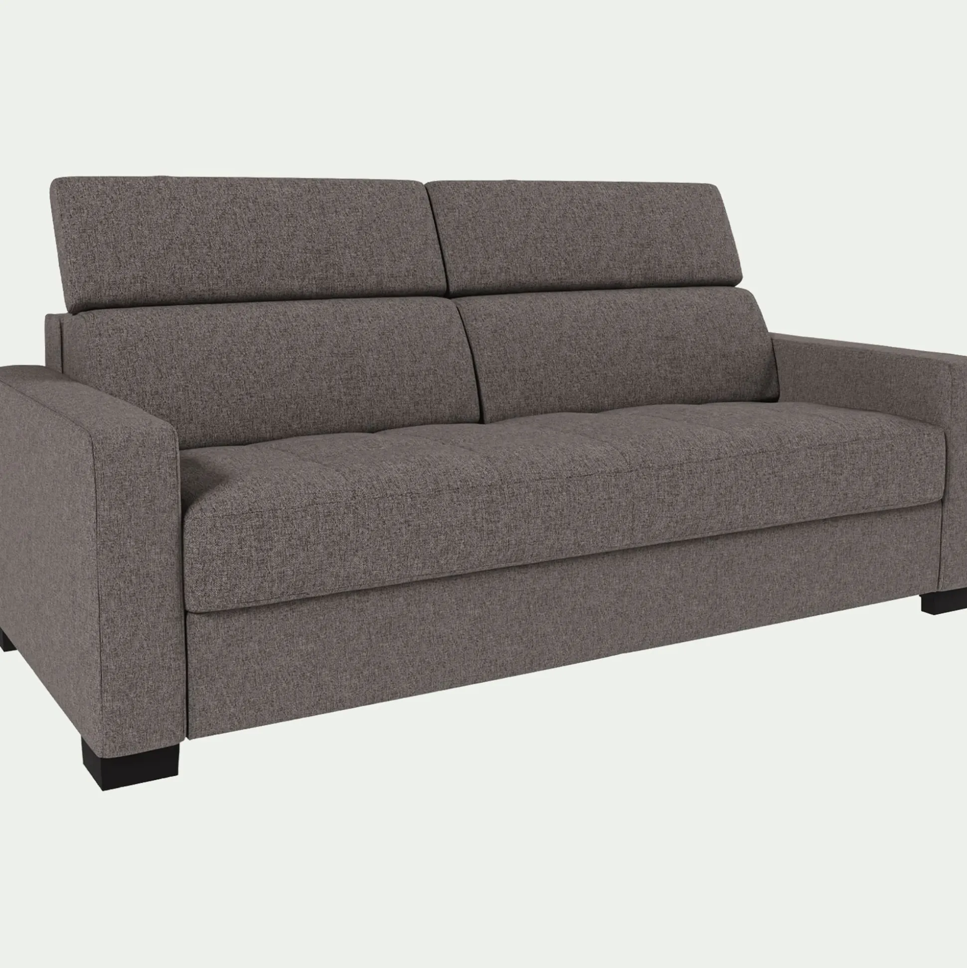 Canapé 3 places convertible avec matelas Bultex en pop avec accoudoirs 15cm - taupe