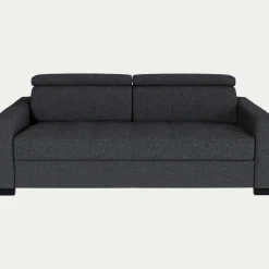 Canapé 3 places convertible avec matelas Bultex en pop avec accoudoirs 15cm - gris anthracite