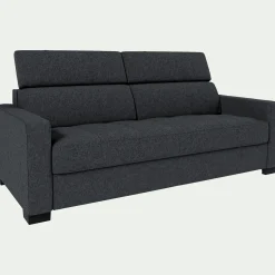 Canapé 3 places convertible avec matelas Bultex en pop avec accoudoirs 15cm - gris anthracite