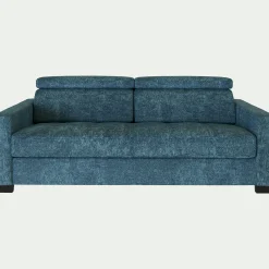 Canapé 3 places convertible Bultex en tissu genesis avec accoudoirs 15cm - bleu figuerolles