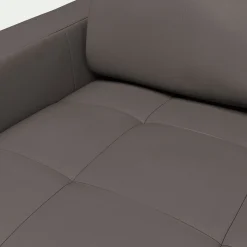 Canapé 3 places convertible en cuir avec accoudoirs 20cm - taupe