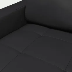 Canapé 3 places convertible en cuir avec accoudoirs 20cm - Brun terre d'ombre