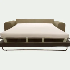 Canapé 3 places convertible en tissu crown - vert cèdre