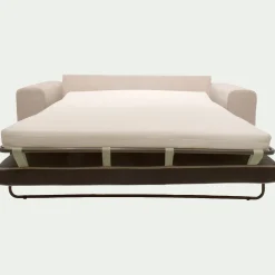 Canapé 3 places convertible en tissu Crown - beige roucas