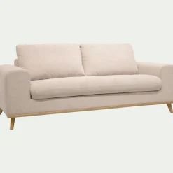 Canapé 3 places convertible en tissu Crown - beige roucas