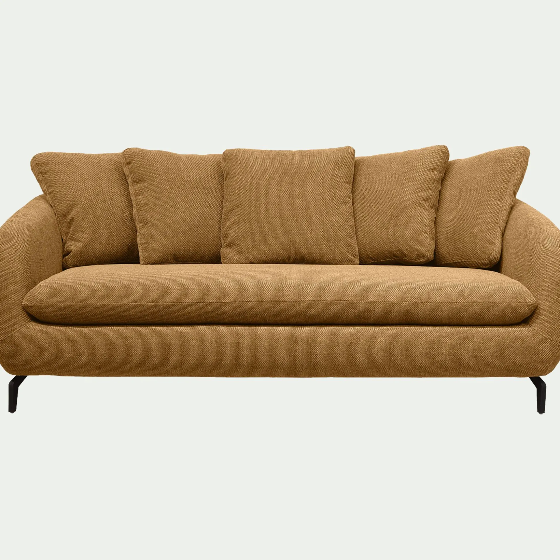 Canapé 3 places convertible en tissu tramé - bronze