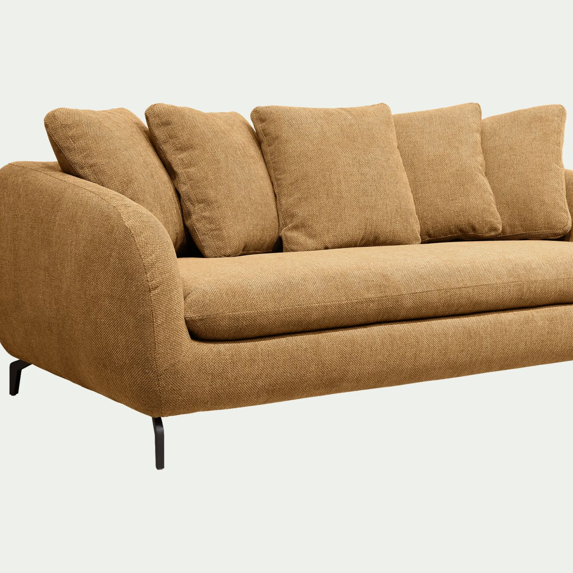 Canapé 3 places convertible en tissu tramé - bronze
