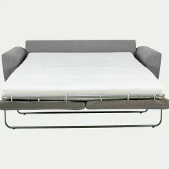 Canapé 3 places convertible en tissu - gris moyen
