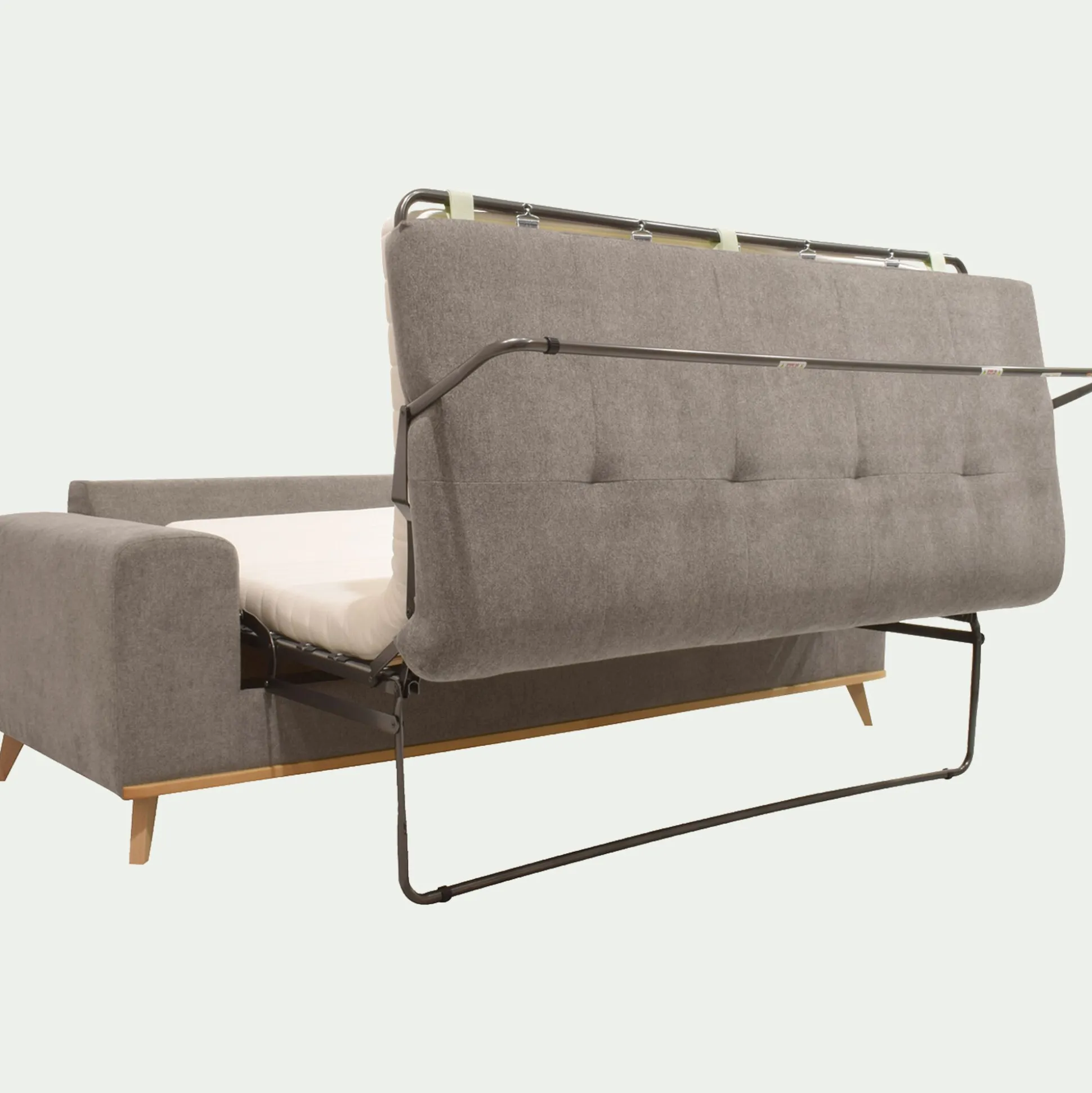 Canapé 3 places convertible en tissu storm - taupe