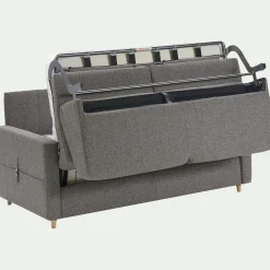 Canapé 3 places convertible en tissu matelas densité 25kg/m3 - gris anthracite