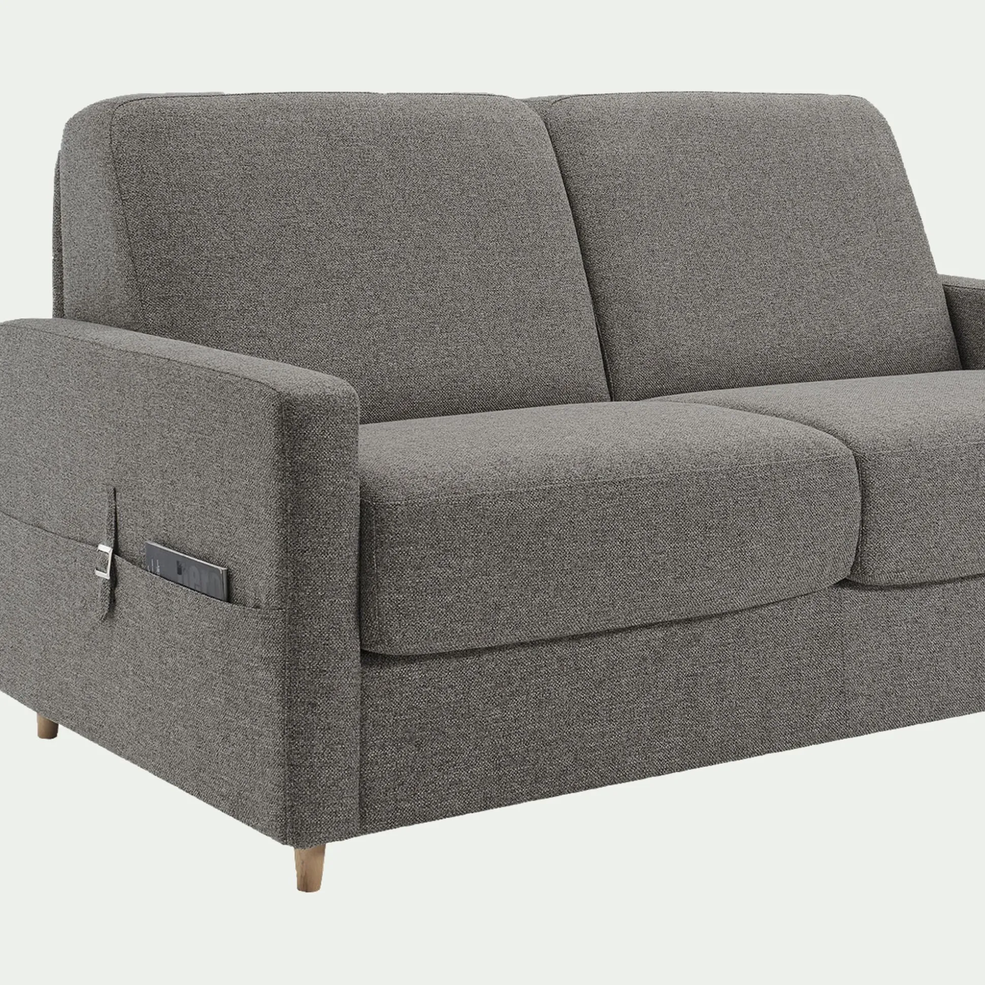 Canapé 3 places convertible en tissu matelas densité 25kg/m3 - gris anthracite