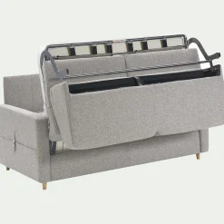 Canapé 3 places convertible en tissu matelas densité 25kg/m3 - gris borie